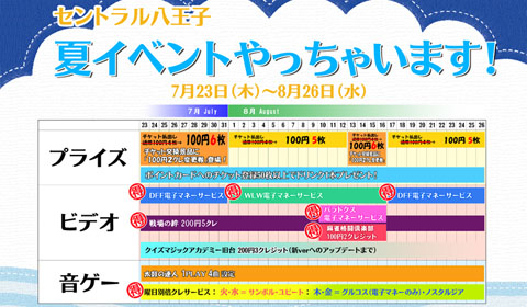 7月23日（木）からスタート！夏のイベントスケジュールはこちら！